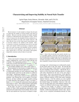 Characterizing and Improving Stability in Neural Style Transfer