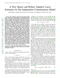A New Sparse and Robust Adaptive Lasso Estimator for the Independent
  Contamination Model