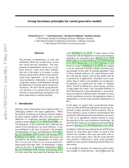 Group invariance principles for causal generative models