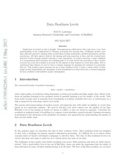 Data Readiness Levels