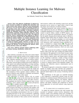 Multiple Instance Learning for Malware Classification