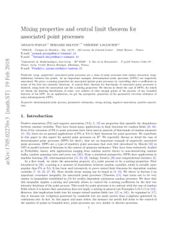 Mixing properties and central limit theorem for associated point
  processes