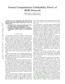 Formal Computational Unlinkability Proofs of RFID Protocols