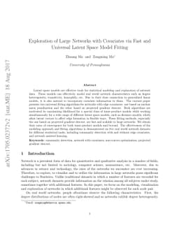 Exploration of Large Networks with Covariates via Fast and Universal
  Latent Space Model Fitting