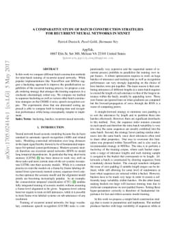 A comprehensive study of batch construction strategies for recurrent
  neural networks in MXNet
