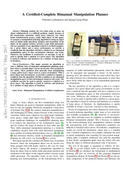 A Certified-Complete Bimanual Manipulation Planner