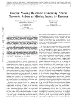 DropIn: Making Reservoir Computing Neural Networks Robust to Missing
  Inputs by Dropout