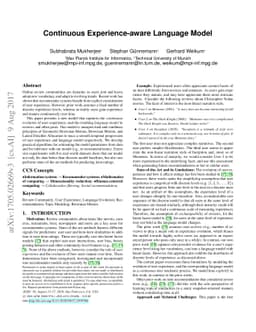 Item Recommendation with Continuous Experience Evolution of Users using
  Brownian Motion