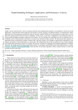 Graph Embedding Techniques, Applications, and Performance: A Survey