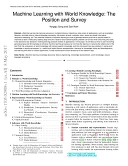 Machine Learning with World Knowledge: The Position and Survey