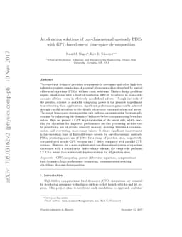 Accelerating solutions of one-dimensional unsteady PDEs with GPU-based
  swept time-space decomposition