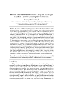 Efficient Structure from Motion for Oblique UAV Images Based on Maximal
  Spanning Tree Expansions