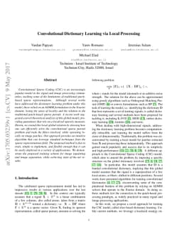 Convolutional Dictionary Learning via Local Processing