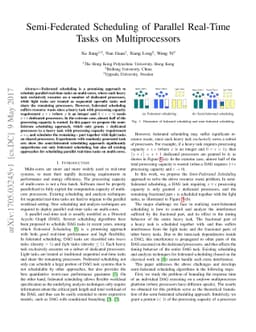 Semi-Federated Scheduling of Parallel Real-Time Tasks on Multiprocessors