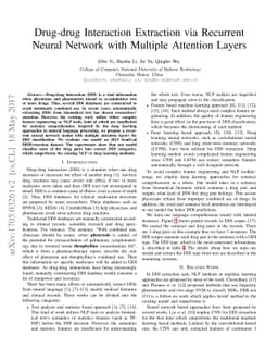 Drug-drug Interaction Extraction via Recurrent Neural Network with
  Multiple Attention Layers