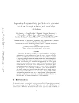 Improving drug sensitivity predictions in precision medicine through
  active expert knowledge elicitation