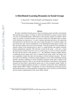 A Distributed Learning Dynamics in Social Groups