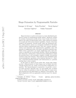 Shape Formation by Programmable Particles