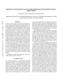 Frequency Domain Singular Value Decomposition for Efficient Spatial
  Audio Coding