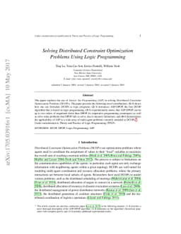 Solving Distributed Constraint Optimization Problems Using Logic
  Programming