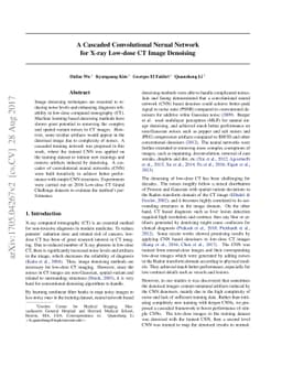 A Cascaded Convolutional Neural Network for X-ray Low-dose CT Image
  Denoising