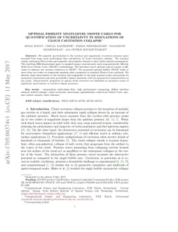 Optimal fidelity multi-level Monte Carlo for quantification of
  uncertainty in simulations of cloud cavitation collapse