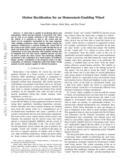 Motion Rectification for an Homeostasis-Enabling Wheel