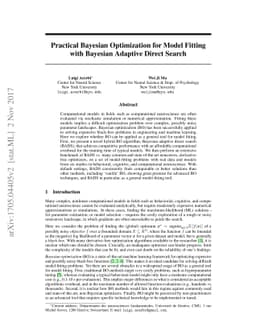 Practical Bayesian Optimization for Model Fitting with Bayesian Adaptive
  Direct Search