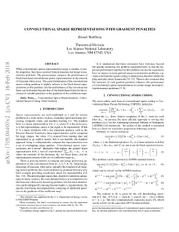 Convolutional Sparse Representations with Gradient Penalties