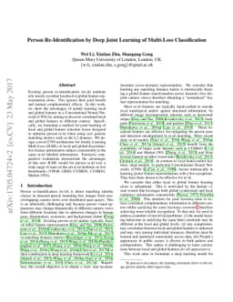 Person Re-Identification by Deep Joint Learning of Multi-Loss
  Classification
