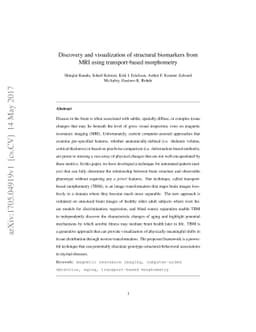 Discovery and visualization of structural biomarkers from MRI using
  transport-based morphometry