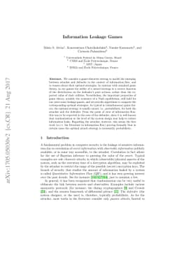 Information Leakage Games