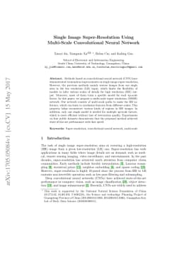 Single Image Super-Resolution Using Multi-Scale Convolutional Neural
  Network