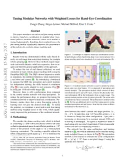 Tuning Modular Networks with Weighted Losses for Hand-Eye Coordination
