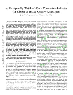 A Perceptually Weighted Rank Correlation Indicator for Objective Image
  Quality Assessment