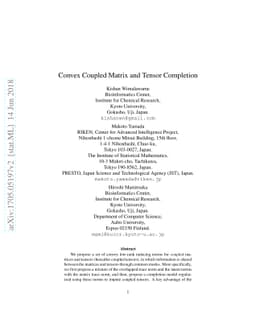 Convex Coupled Matrix and Tensor Completion