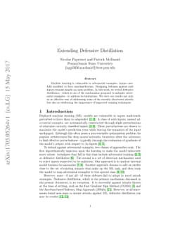 Extending Defensive Distillation