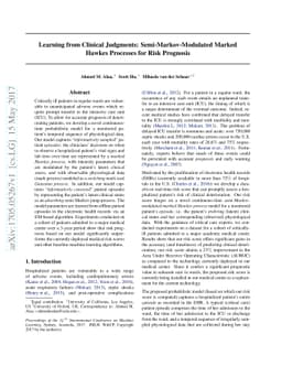 Learning from Clinical Judgments: Semi-Markov-Modulated Marked Hawkes
  Processes for Risk Prognosis