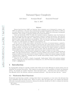 Sustained Space Complexity