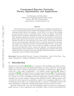 Constrained Bayesian Networks: Theory, Optimization, and Applications