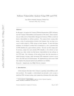 Software Vulnerability Analysis Using CPE and CVE