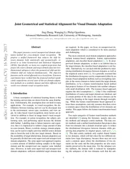 Joint Geometrical and Statistical Alignment for Visual Domain Adaptation