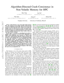 Algorithm-Directed Crash Consistence in Non-Volatile Memory for HPC