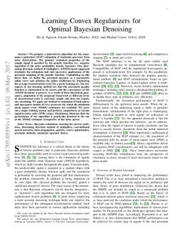 Learning Convex Regularizers for Optimal Bayesian Denoising