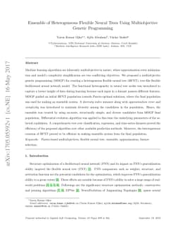 Ensemble of heterogeneous flexible neural trees using multiobjective
  genetic programming