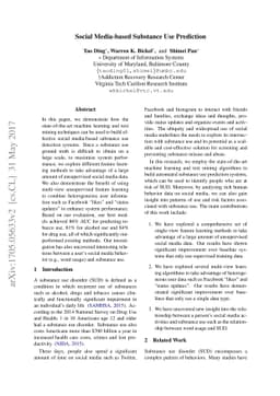 Social Media-based Substance Use Prediction