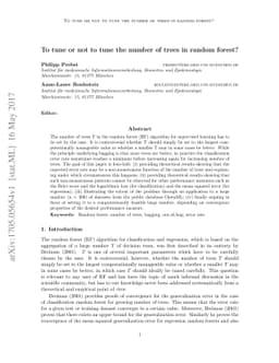 To tune or not to tune the number of trees in random forest?