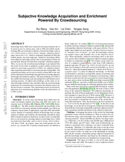 Subjective Knowledge Acquisition and Enrichment Powered By Crowdsourcing