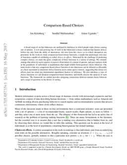 Comparison-Based Choices