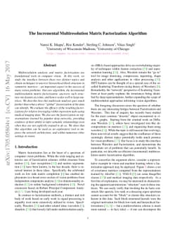 The Incremental Multiresolution Matrix Factorization Algorithm
